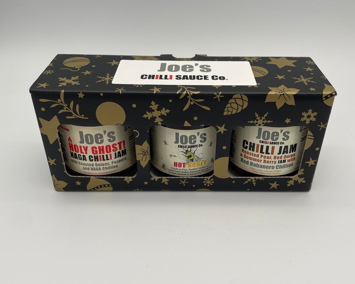 A Festive XMAS 3 Jar Hot Honey & Chilli Jam GIFT PACK!