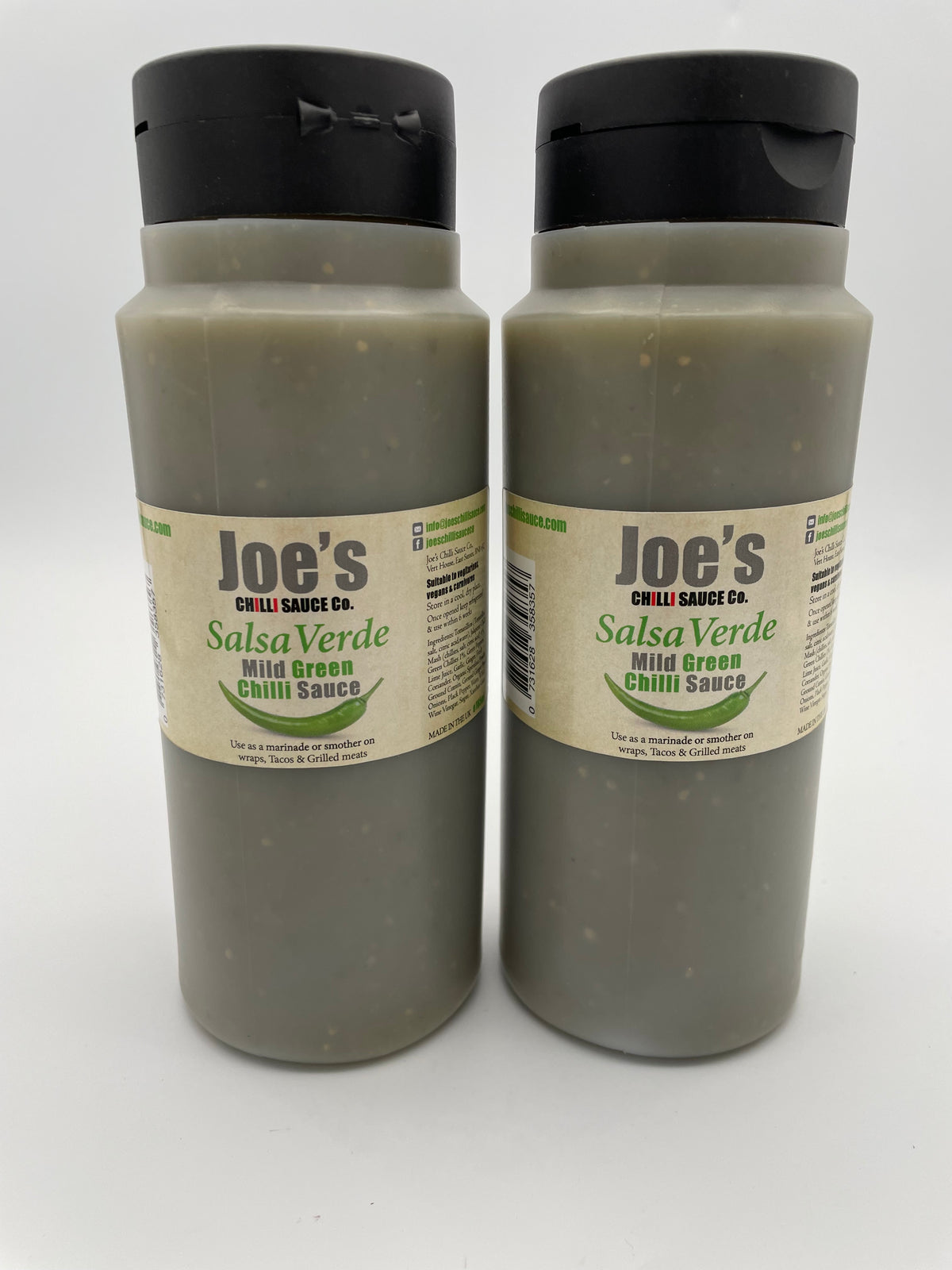 Joe's SALSA VERDE Mild Green Chilli Sauce: FOOD SERVICE SIZE: 2x1000ml BOTTLES